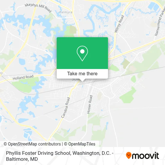 Phyllis Foster Driving School map