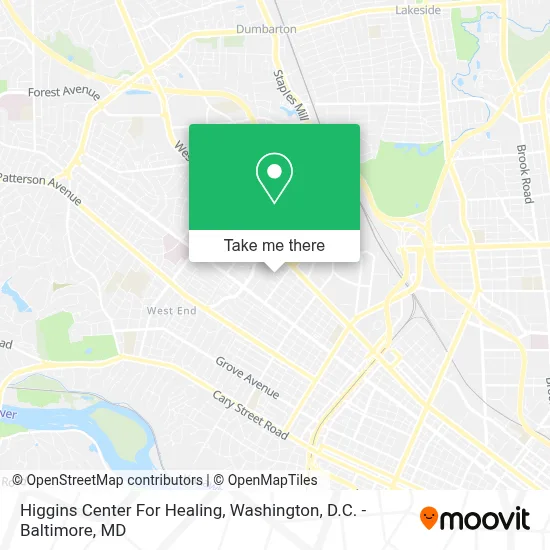 Higgins Center For Healing map