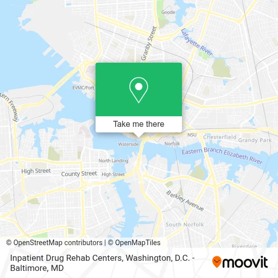 Inpatient Drug Rehab Centers map