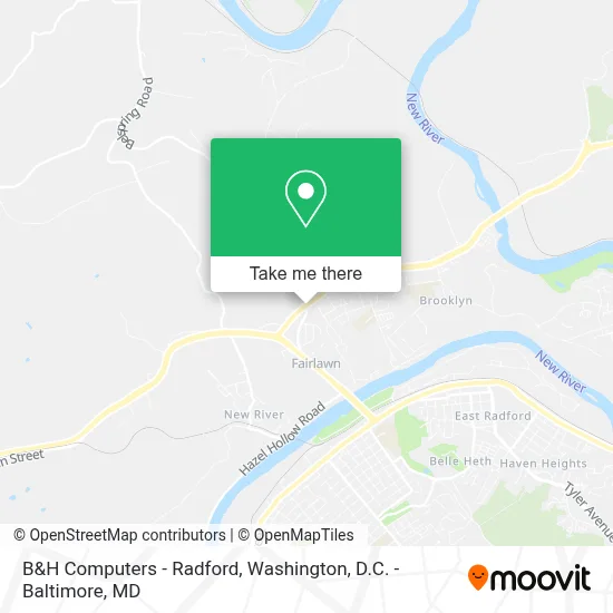 B&H Computers - Radford map