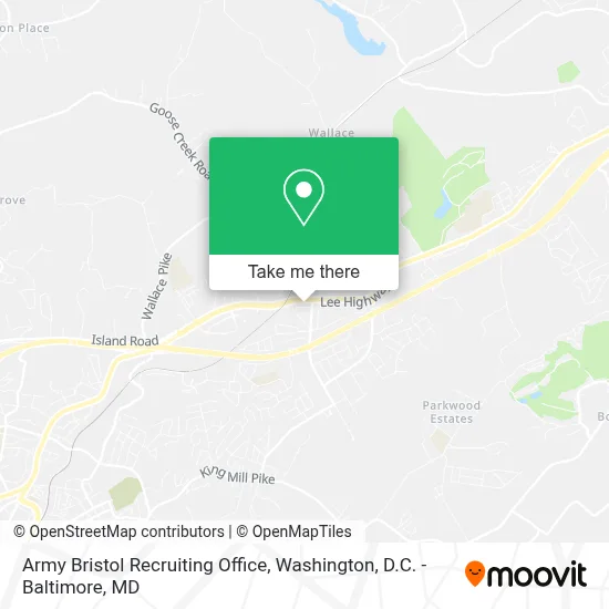 Army Bristol Recruiting Office map