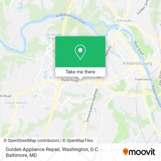 Golden Appliance Repair map