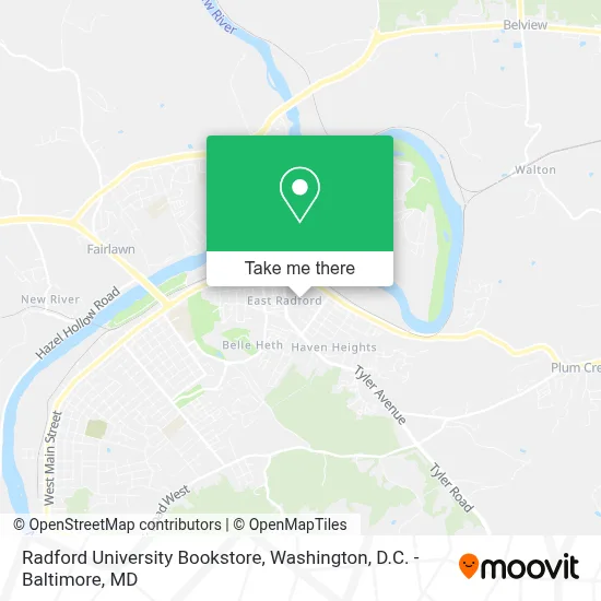 Radford University Bookstore map