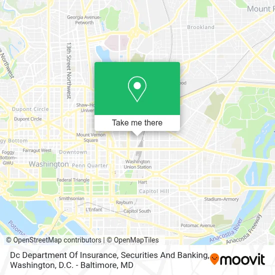 Dc Department Of Insurance, Securities And Banking map