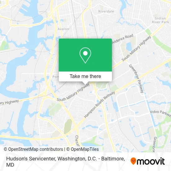 Hudson's Servicenter map