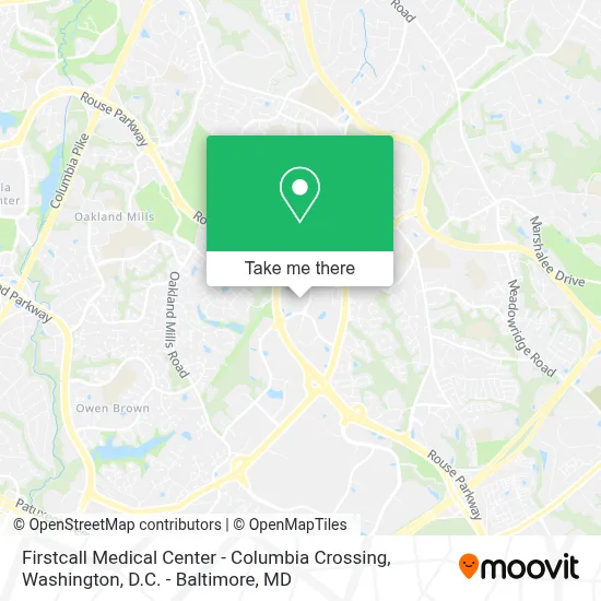 Firstcall Medical Center - Columbia Crossing map