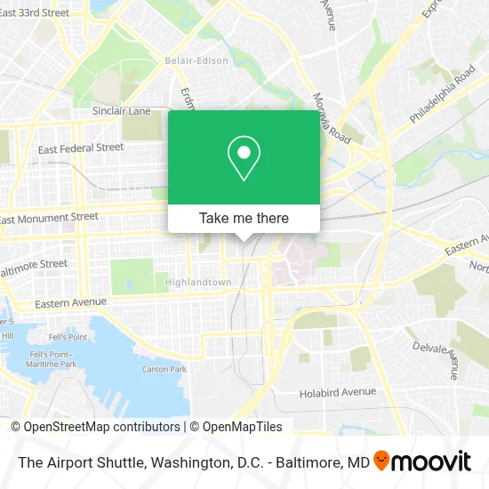 The Airport Shuttle map