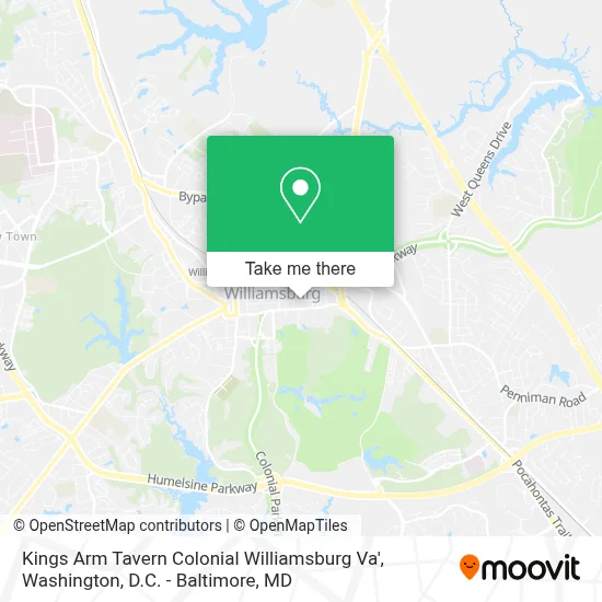 Kings Arm Tavern Colonial Williamsburg Va' map
