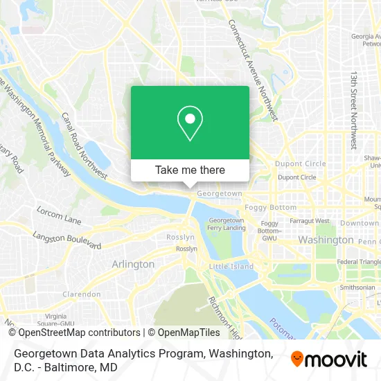 Georgetown Data Analytics Program map