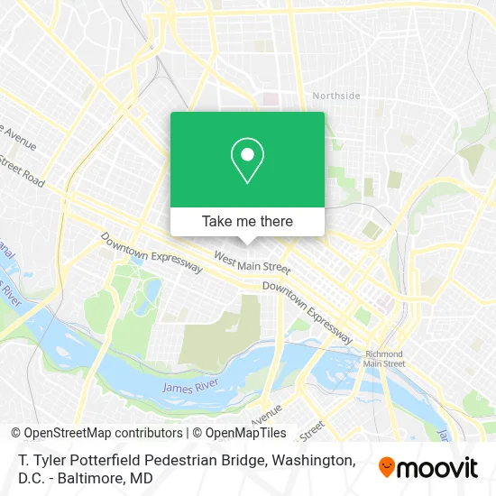 T. Tyler Potterfield Pedestrian Bridge map