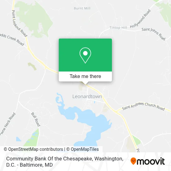 Community Bank Of the Chesapeake map