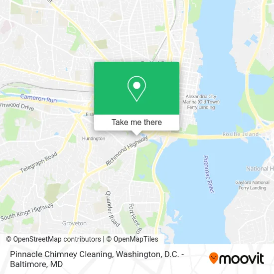 Pinnacle Chimney Cleaning map