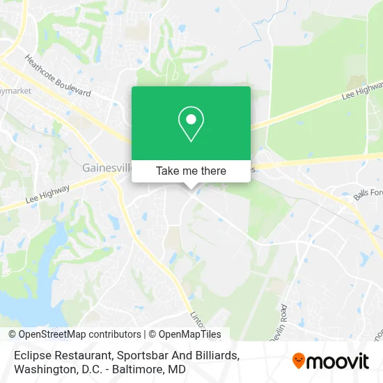 Eclipse Restaurant, Sportsbar And Billiards map