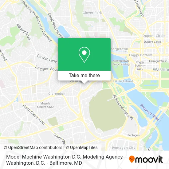 Model Machine Washington D.C. Modeling Agency map