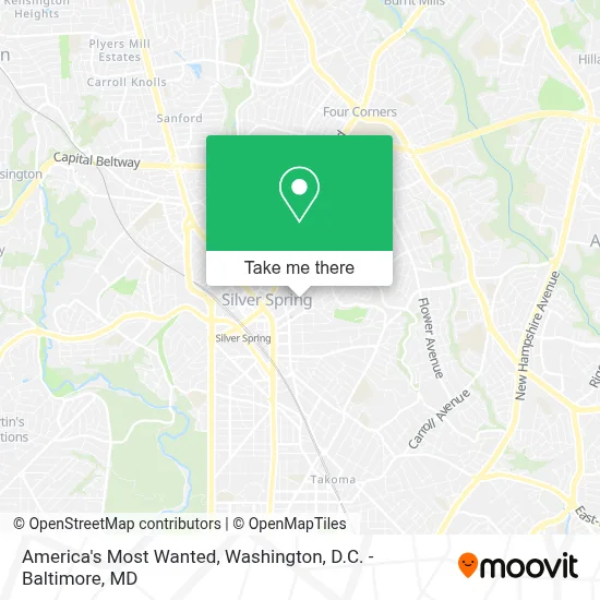 America's Most Wanted map