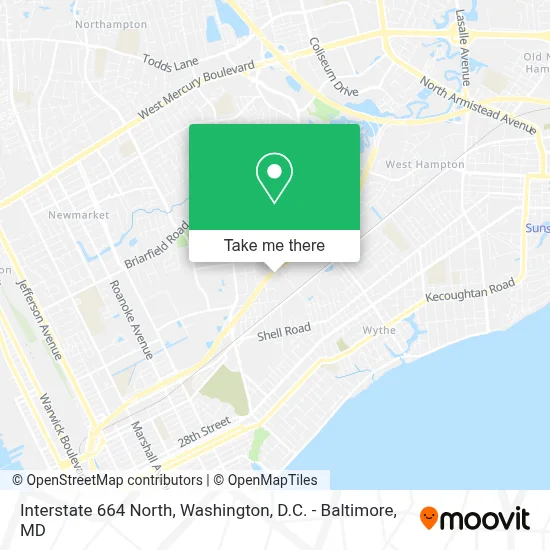 Interstate 664 North map