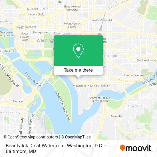 Beauty Ink Dc at Waterfront map