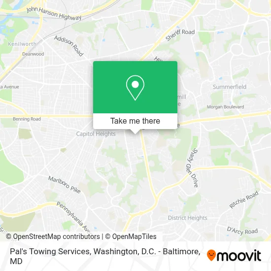 Pal's Towing Services map