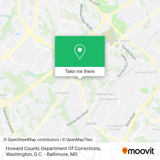 Howard County Department Of Corrections map