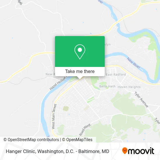 Hanger Clinic map