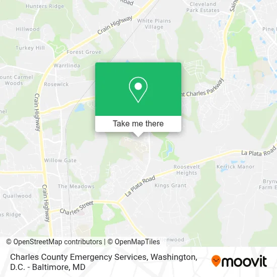 Charles County Emergency Services map