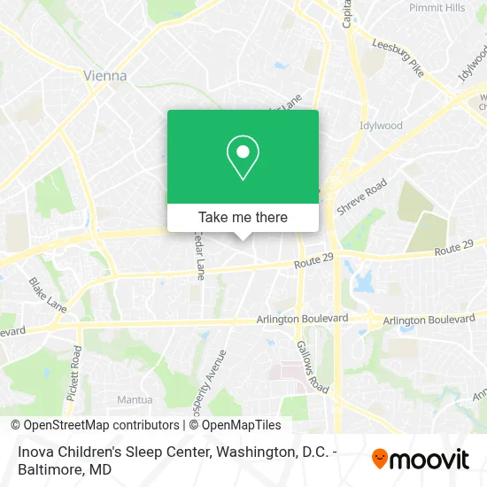 Inova Children's Sleep Center map