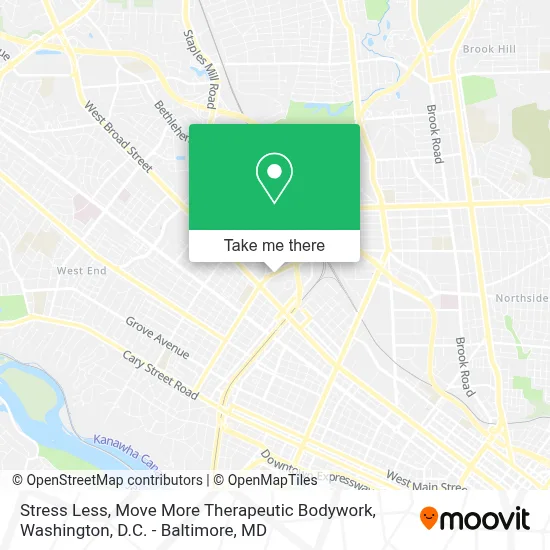 Stress Less, Move More Therapeutic Bodywork map