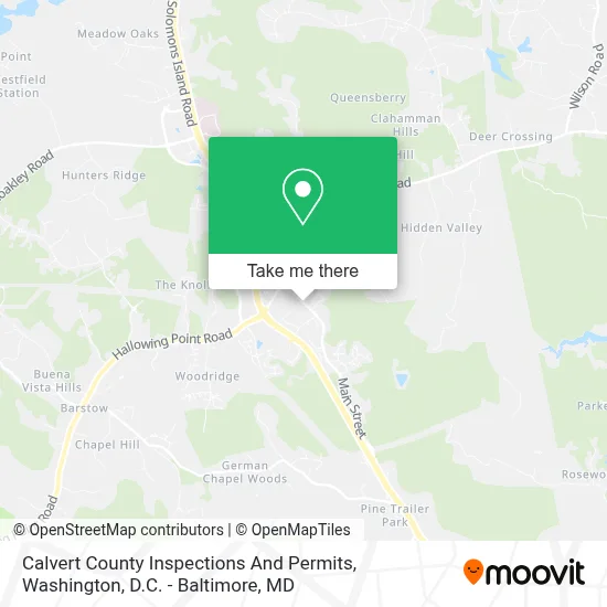 Calvert County Inspections And Permits map