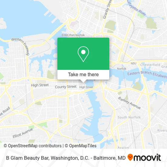 B Glam Beauty Bar map