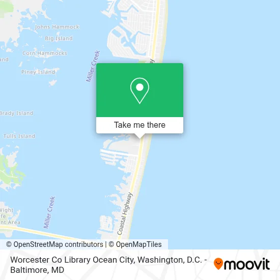 Worcester Co Library Ocean City map