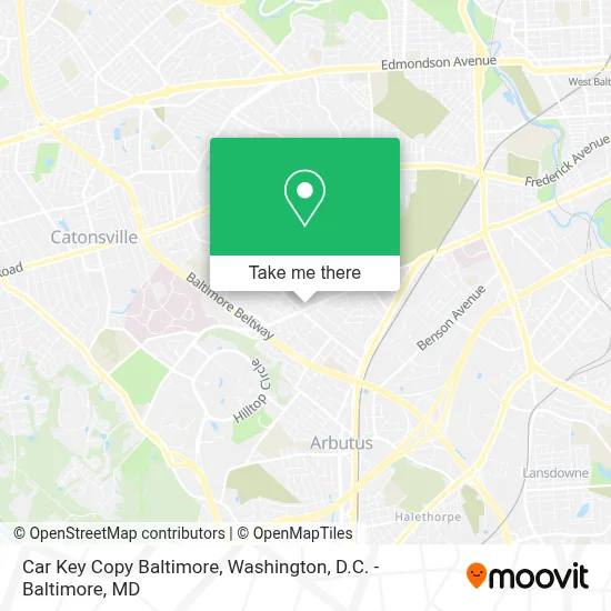 Car Key Copy Baltimore map