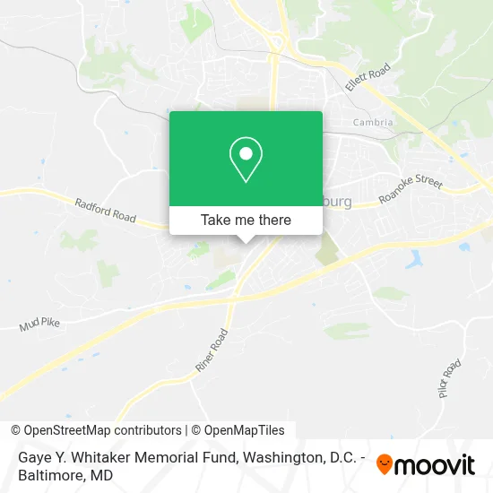 Gaye Y. Whitaker Memorial Fund map
