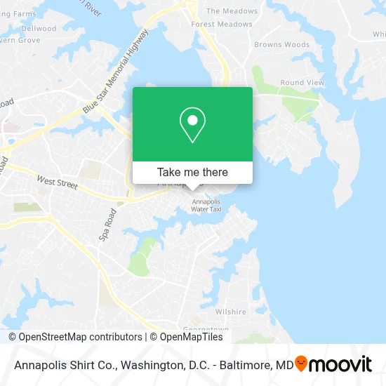 Annapolis Shirt Co. map