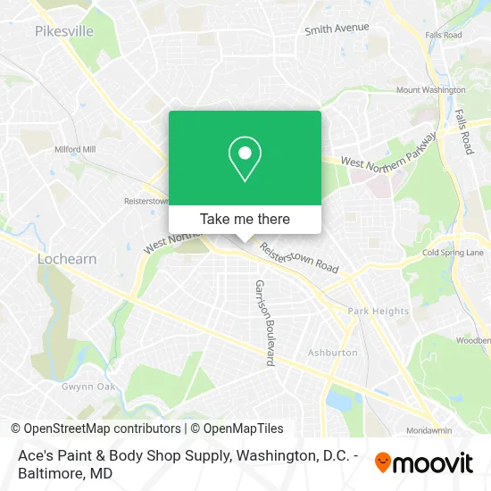 Ace's Paint & Body Shop Supply map