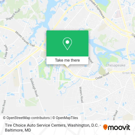 Tire Choice Auto Service Centers map