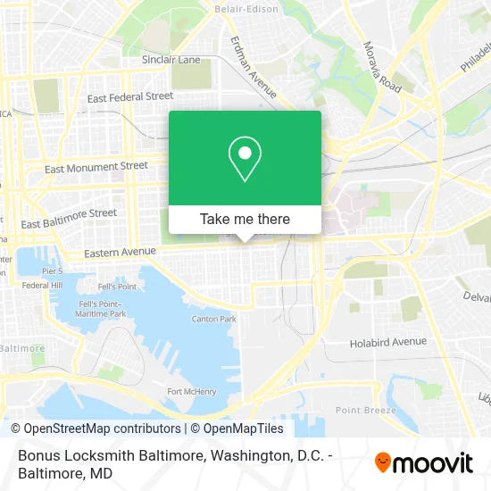 Bonus Locksmith Baltimore map