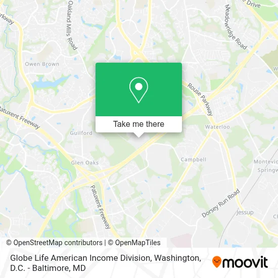 Globe Life American Income Division map