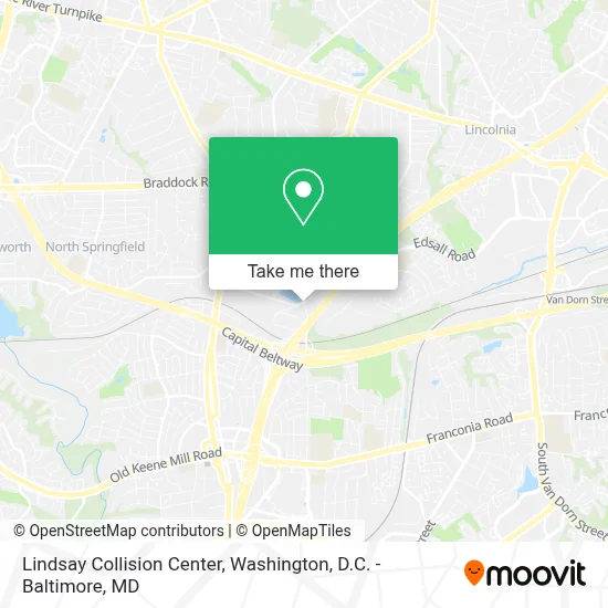Lindsay Collision Center map