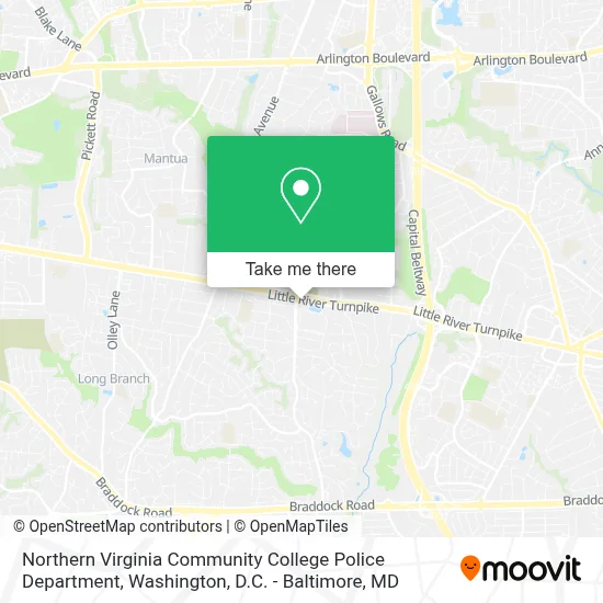 Northern Virginia Community College Police Department map