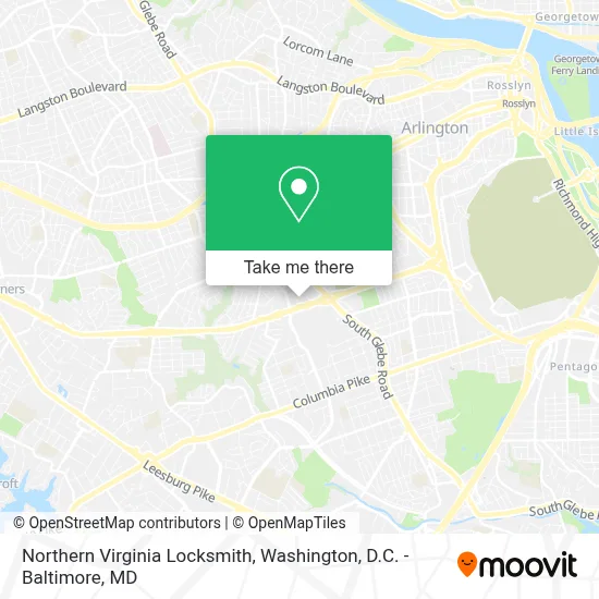 Northern Virginia Locksmith map