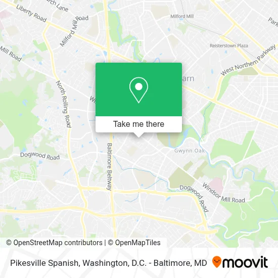 Pikesville Spanish map