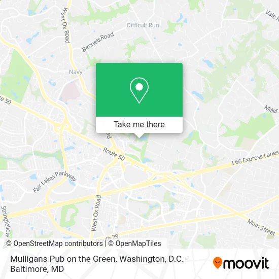 Mulligans Pub on the Green map