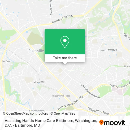 Assisting Hands Home Care Baltimore map
