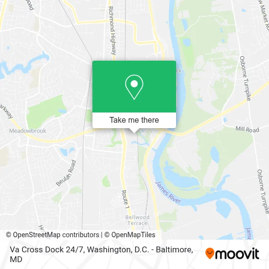 Va Cross Dock 24/7 map