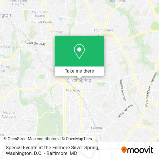 Special Events at the Fillmore Silver Spring map