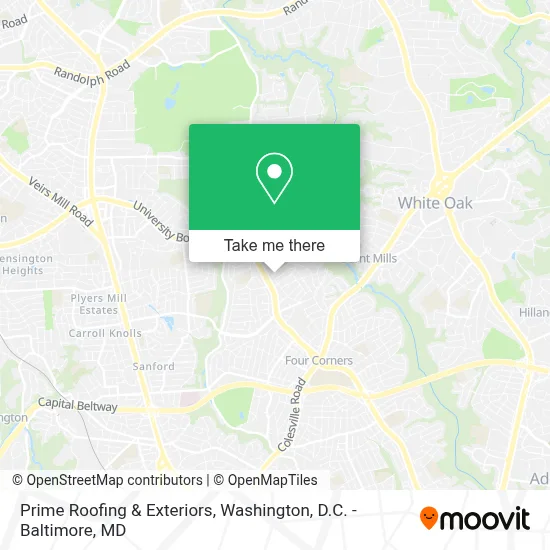 Prime Roofing & Exteriors map