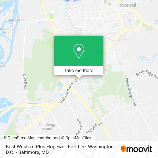 Best Western Plus Hopewell Fort Lee map