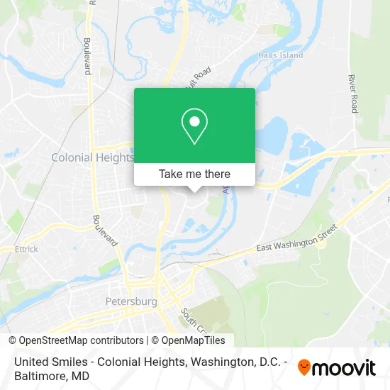United Smiles - Colonial Heights map