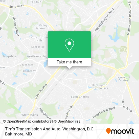 Tim's Transmission And Auto map