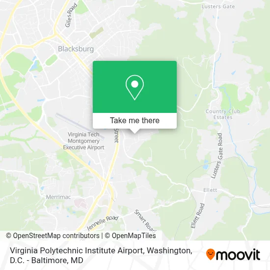 Virginia Polytechnic Institute Airport map